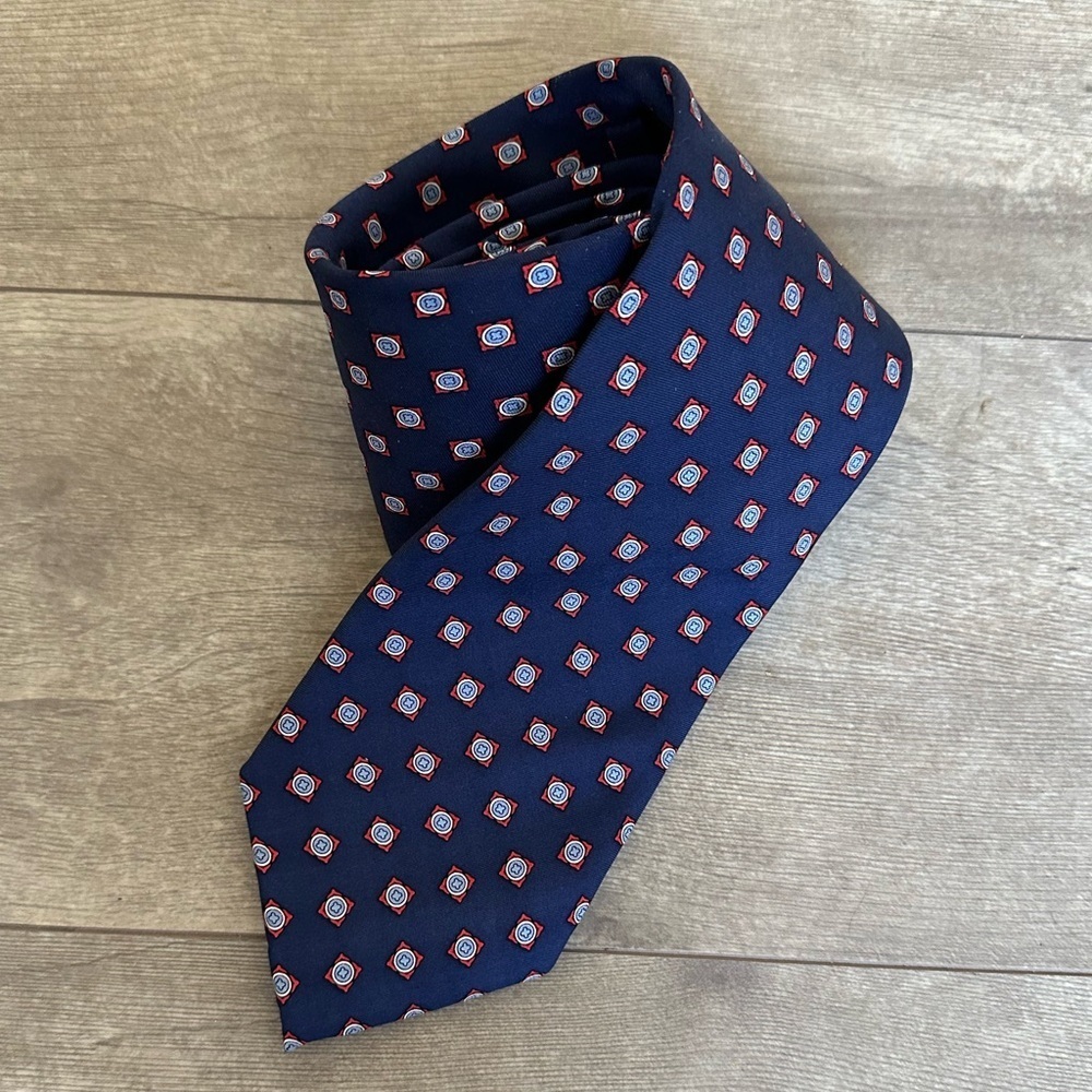 Cravatta Fatta A Mano Roma Luxury Silk Geometric Print Tie 
HandMade in Italy